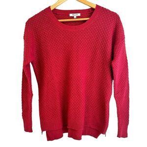 Madewell Landmark Cranberry Pink Textured Knit Side Zipper Sweater Size XS